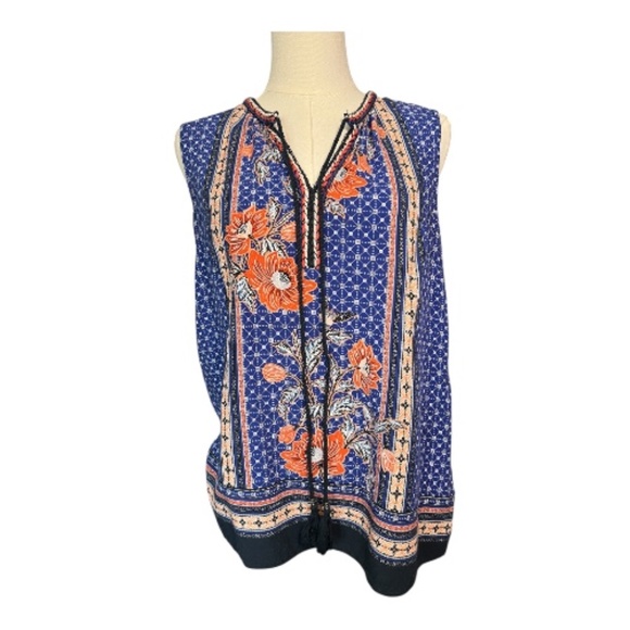 Daniel Rainn Tops - EUC Daniel Rainn women’s boho floral embroidered sleeveless top | size L